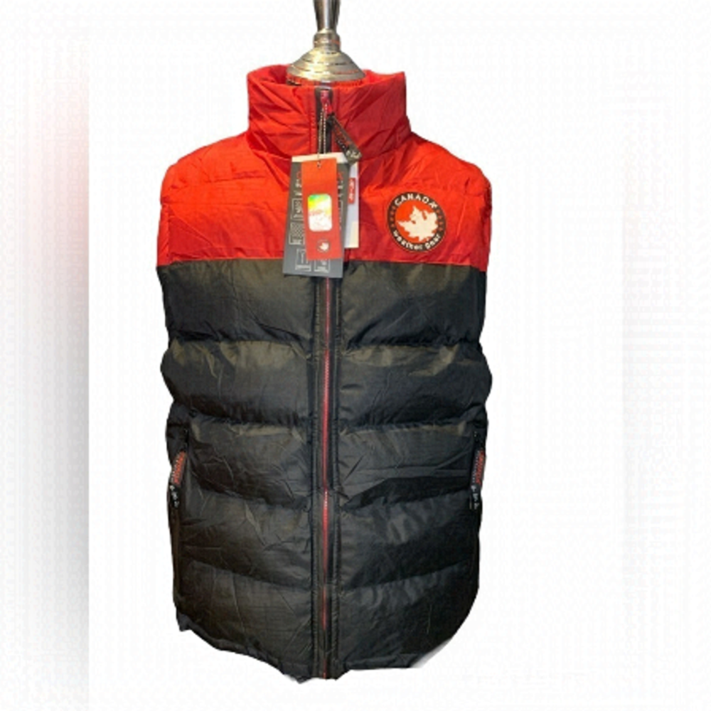 Men’s Canada Weather Gear Puffer Vest L red and black
